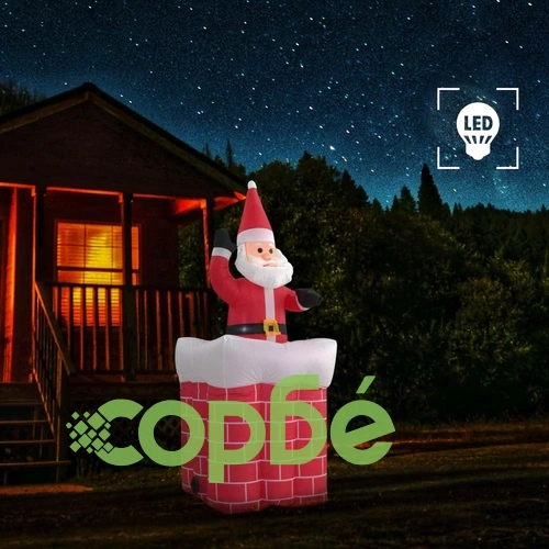 Дядо Коледа в комин, автоматично задвижване, LED, IP44, 180 см ➤ топ цена ➤ sorbe.bg