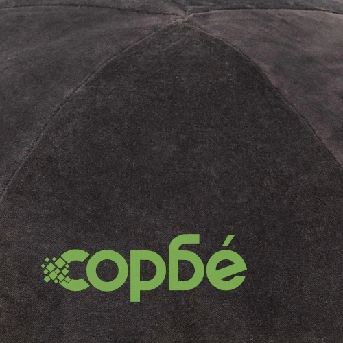 Пуф, памучно кадифе, 50x35 см, антрацит  ➤ топ цена ➤ sorbe.bg