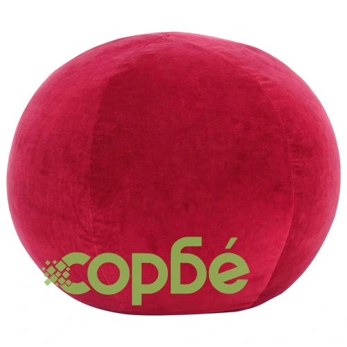 Пуф, памучно кадифе, 50x35 см, червен ➤ топ цена ➤ sorbe.bg