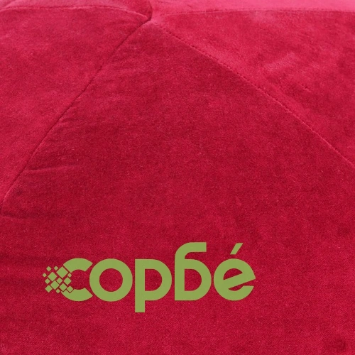 Пуф, памучно кадифе, 50x35 см, червен ➤ топ цена ➤ sorbe.bg