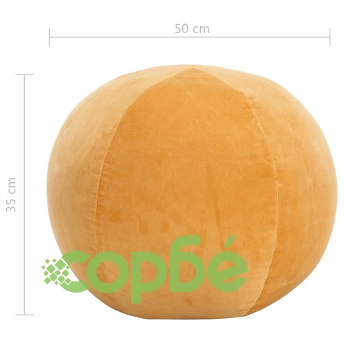 Пуф, памучно кадифе, 50x35 см, жълт ➤ топ цена ➤ sorbe.bg