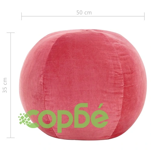 Пуф, памучно кадифе, 50x35 см, розов ➤ топ цена ➤ sorbe.bg