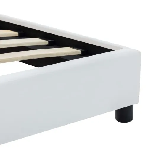Рамка за легло, бяла, изкуствена кожа, 120x200 cм ➤ топ цена ➤ sorbe.bg