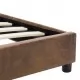 Рамка за легло, кафява, изкуствен велур, 90x200 см