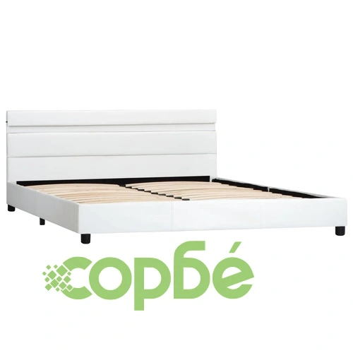Рамка за легло с LED, бяла, изкуствена кожа, 120x200 cм ➤ топ цена ➤ sorbe.bg