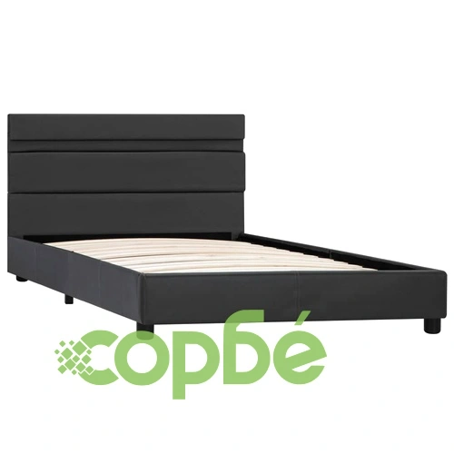 Рамка за легло с LED, сива, изкуствена кожа, 90x200 cм ➤ топ цена ➤ sorbe.bg