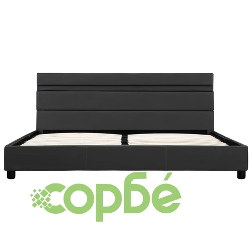 Рамка за легло с LED, сива, изкуствена кожа, 120x200 cм ➤ топ цена ➤ sorbe.bg
