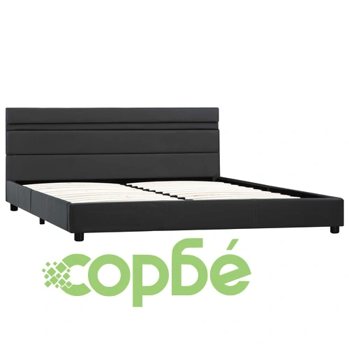 Рамка за легло с LED, сива, изкуствена кожа, 160x200 cм ➤ топ цена ➤ sorbe.bg