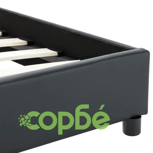 Рамка за легло, черна, изкуствена кожа, 90x200 cм ➤ топ цена ➤ sorbe.bg