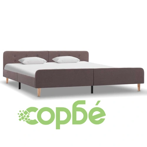 Рамка за легло, таупе, текстил, 180x200 см ➤ топ цена ➤ sorbe.bg