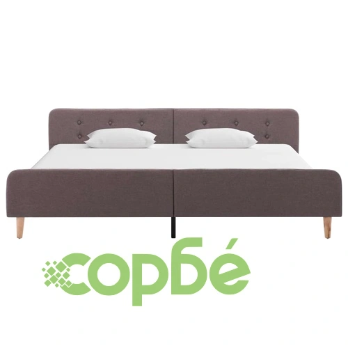 Рамка за легло, таупе, текстил, 180x200 см ➤ топ цена ➤ sorbe.bg