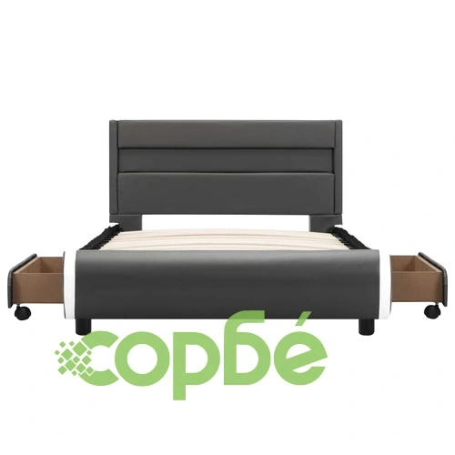 Рамка за легло с LED, антрацит, изкуствена кожа, 90x200 cм  ➤ топ цена ➤ sorbe.bg