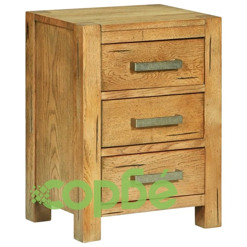 Нощно шкафче с 3 чекмеджета, 40x30x54 см, рустик дъб ➤ топ цена ➤ sorbe.bg