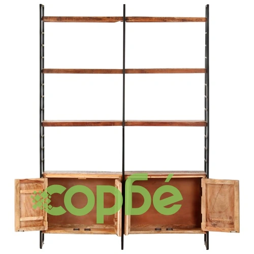 Библиотека с 4 нива 124x30x180 см регенерирана дървесина масив ➤ топ цена ➤ sorbe.bg