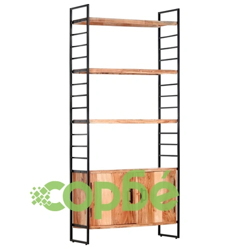 Библиотека с 4 рафта, 80x30x180 см, акация масив ➤ топ цена ➤ sorbe.bg