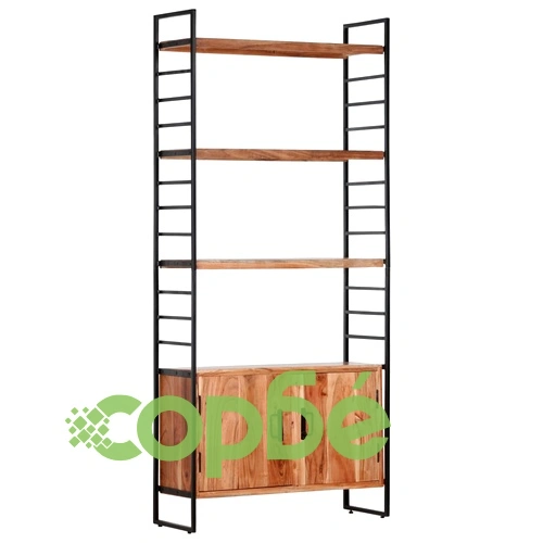 Библиотека с 4 рафта, 80x30x180 см, акация масив ➤ топ цена ➤ sorbe.bg