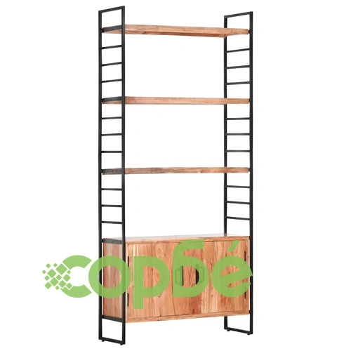 Библиотека с 4 рафта, 80x30x180 см, акация масив ➤ топ цена ➤ sorbe.bg