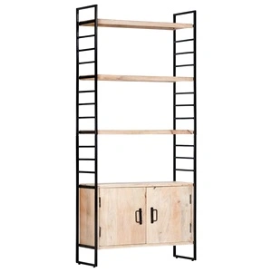 Библиотека с 4 нива, 80x30x180 см, манго масив