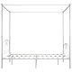 Рамка за легло с балдахин, бяла, метал, 180x200 cм 