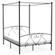 Рамка за легло с балдахин, черна, метал, 160x200 см 