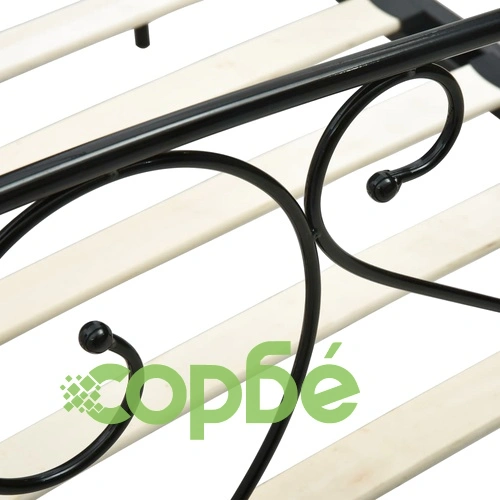 Рамка за легло с балдахин, черна, метал, 160x200 см  ➤ топ цена ➤ sorbe.bg