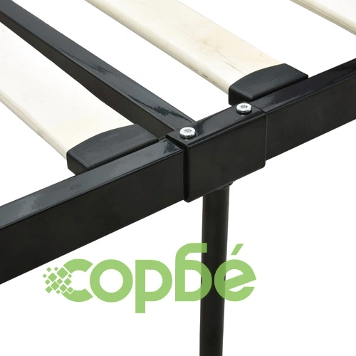 Рамка за легло с балдахин, черна, метал, 160x200 см  ➤ топ цена ➤ sorbe.bg