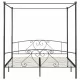Рамка за легло с балдахин, сива, метал, 200x200 см 