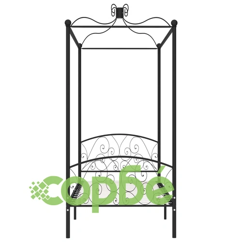 Рамка за легло с балдахин, черна, метал, 100x200 cм ➤ топ цена ➤ sorbe.bg