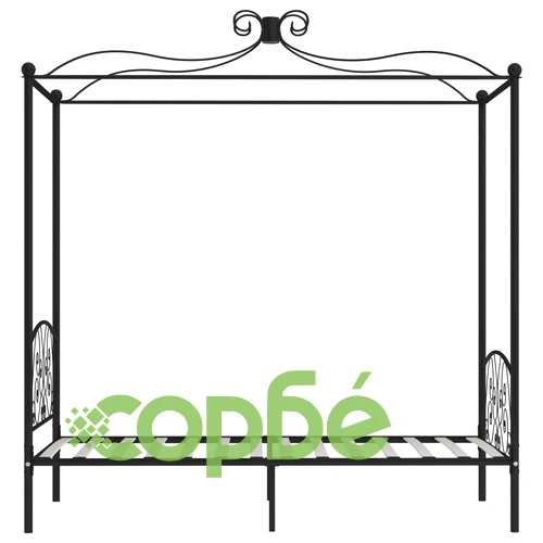 Рамка за легло с балдахин, черна, метал, 100x200 cм ➤ топ цена ➤ sorbe.bg