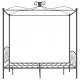 Рамка за легло с балдахин, сива, метал, 140x200 см