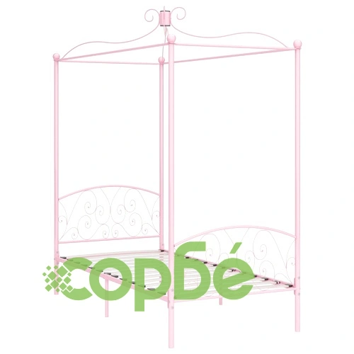 Рамка за легло с балдахин, розова, метал, 90x200 см ➤ топ цена ➤ sorbe.bg