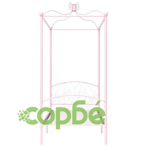 Рамка за легло с балдахин, розова, метал, 90x200 см ➤ топ цена ➤ sorbe.bg