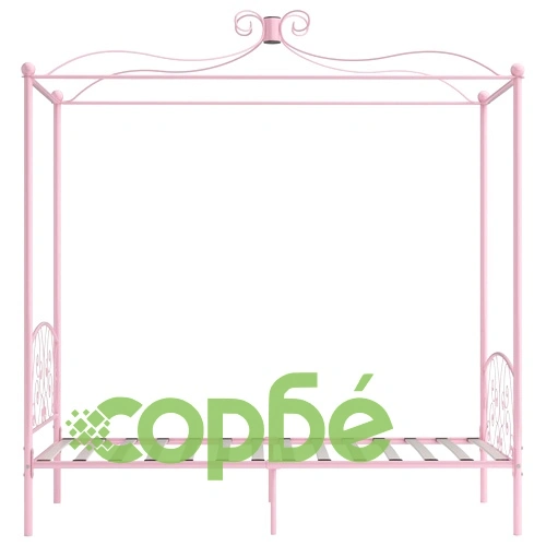 Рамка за легло с балдахин, розова, метал, 90x200 см ➤ топ цена ➤ sorbe.bg