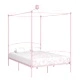 Рамка за легло с балдахин, розова, метал, 140x200 см