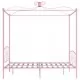 Рамка за легло с балдахин, розова, метал, 140x200 см