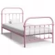 Рамка за легло, розова, метал, 90x200 см
