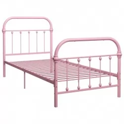 Рамка за легло, розова, метал, 100x200 cм