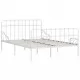 Рамка за легло с ламелна основа, бяла, метал, 140x200 см