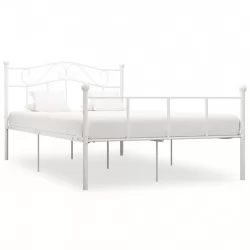 Рамка за легло, бяла, метал, 140x200 cм