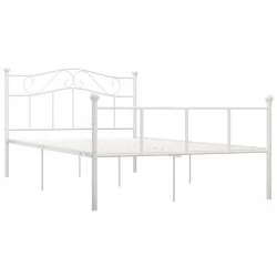 Рамка за легло, бяла, метал, 160x200 см