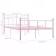 Рамка за легло, розова, метал, 120x200 см