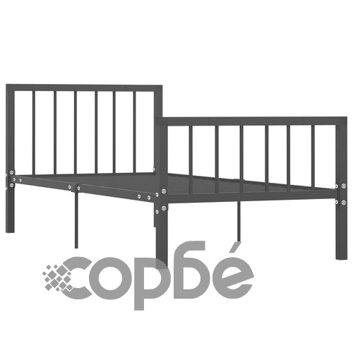Рамка за легло, сива, метал, 100x200 cм ➤ топ цена ➤ sorbe.bg