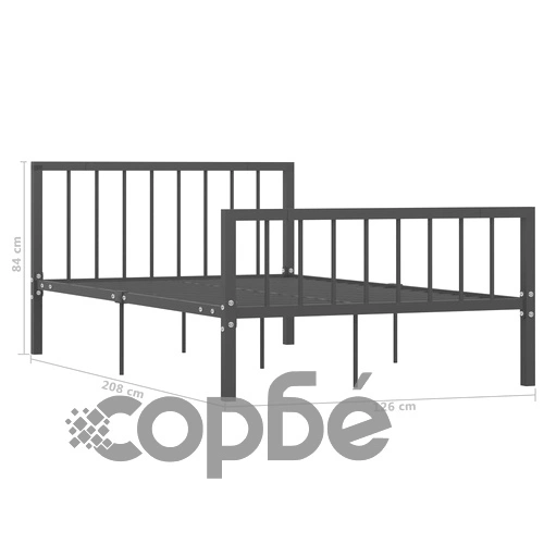 Рамка за легло, сива, метал, 120x200 cм ➤ топ цена ➤ sorbe.bg