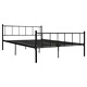 Рамка за легло, черна, метал, 180x200 cм