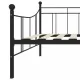 Рамка за дневно легло, черна, метал, 90x200 см