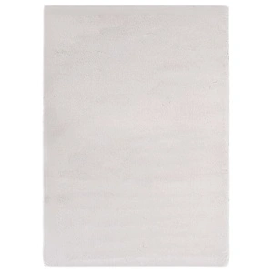 Килим, 80х150 см, изкуствена заешка козина, сив