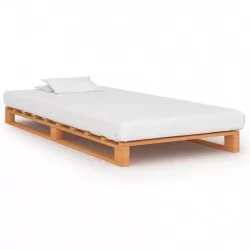Палетна рамка за легло, кафява, бор масив, 90х200 см