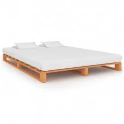 Палетна рамка за легло, кафява, бор масив, 200х200 см