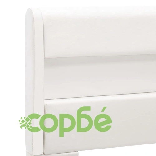 Рамка за легло с LED, бяла, изкуствена кожа, 90x200 cм  ➤ топ цена ➤ sorbe.bg