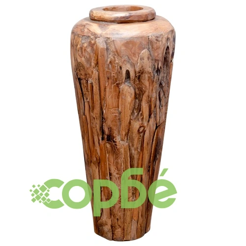 Декоративна ваза, 40x100 см, тиково дърво масив ➤ топ цена ➤ sorbe.bg